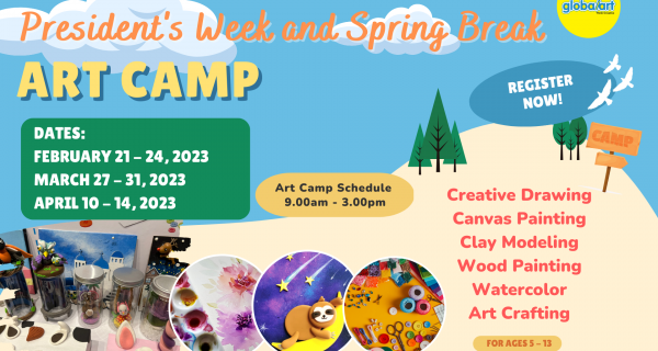 President’s Week and Spring Break Art Camp Poster (Facebook Event Cover)