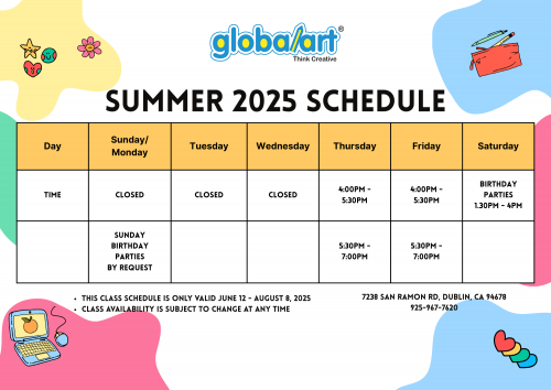 global art dublin summer classes schedule