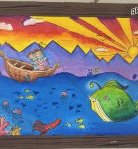 big fish fishing sunset