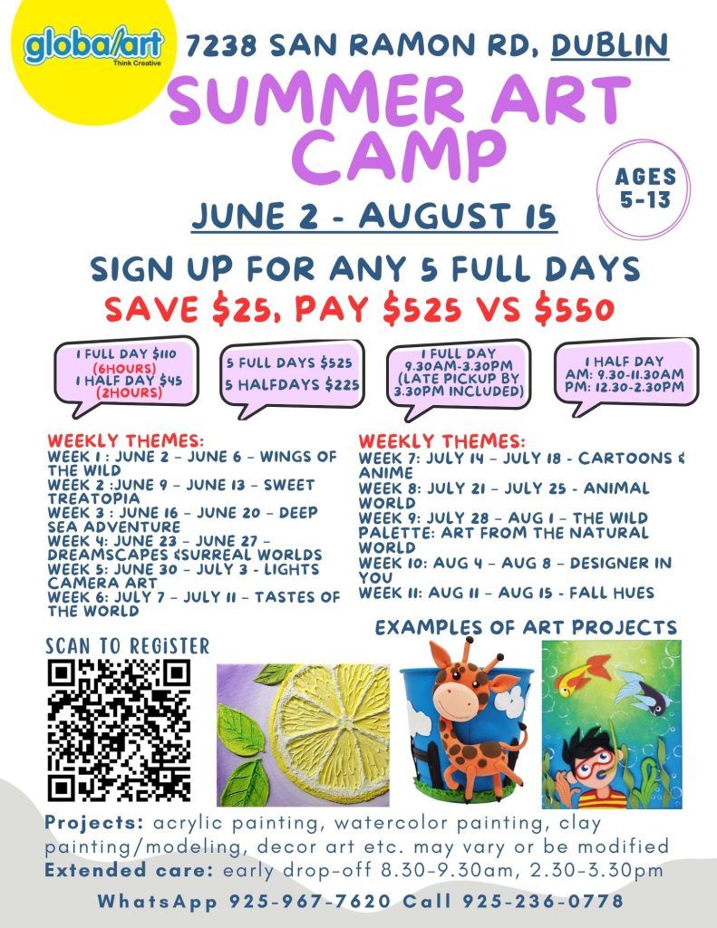 Global Art Dublin summer break art camp 2025